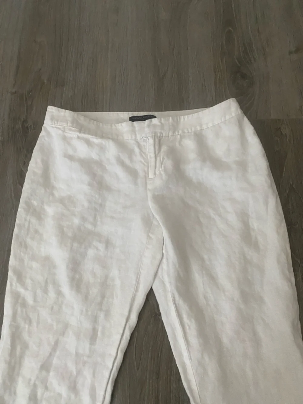 BANANA REPUBLIC Women Slim Crop Legs 100% Linen White Pants | 4